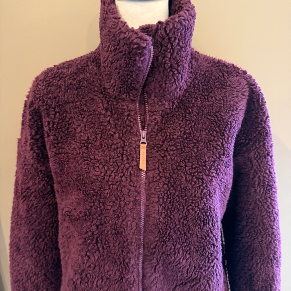 Alpine Design Women's Ultra Soft Wine Sherpa 1/4 Zip Jacket, Size Large - Picture 2 of 13